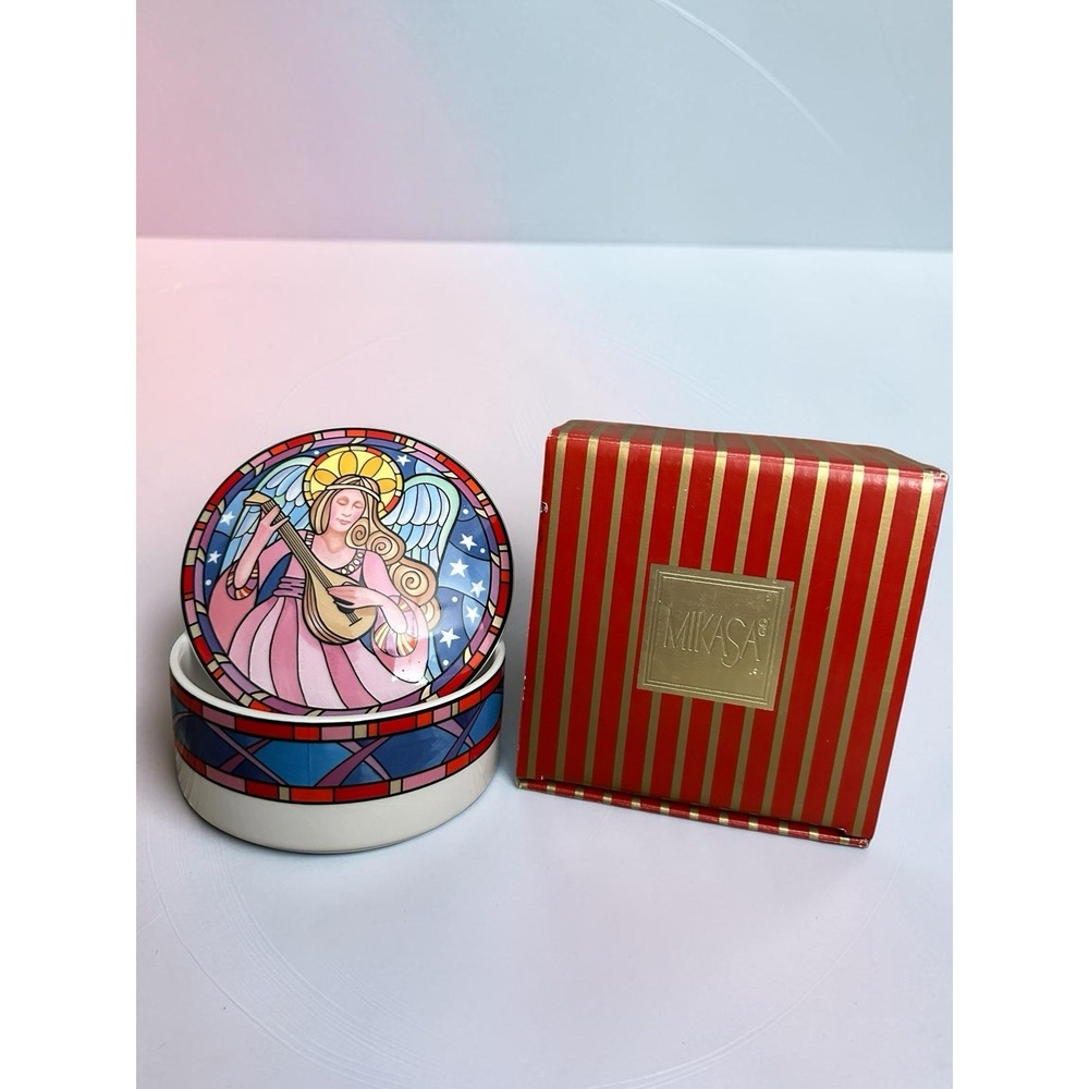 vintage Mikasa Herald Angel Trinket/Jewelry Box